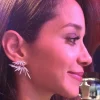 Elegant Design Leaf Full Micro Paved Micro Zirconia Wedding Earring - Image 2