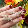 Elegant Design Leaf Full Micro Paved Micro Zirconia Wedding Earring - Image 4