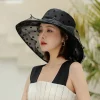 Elegant Flower Church Large Wide Brim Fedora Beach Hat - Image 2