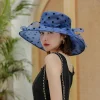 Elegant Flower Church Large Wide Brim Fedora Beach Hat - Image 9