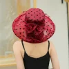 Elegant Flower Church Large Wide Brim Fedora Beach Hat - Image 12
