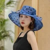 Elegant Flower Church Large Wide Brim Fedora Beach Hat - Image 8