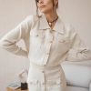 Elegant Knit Viscose Long Sleeve Blazer Skirt Two Piece Set - Image 4