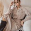 Elegant Knit Viscose Long Sleeve Blazer Skirt Two Piece Set - Image 7