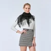 Elegant Knitted Tassels Hollow Triangle Air-conditioned Room Simple Scarf - Image 2