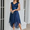 Elegant Luxury Backless Sequin Birthday Party Midi Dresses - Image 3