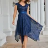 Elegant Luxury Backless Sequin Birthday Party Midi Dresses - Image 5