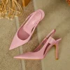 Elegant Slingback Pointed Toe Slip on Thin High Heel Pumps Sandals - Image 3