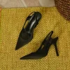 Elegant Slingback Pointed Toe Slip on Thin High Heel Pumps Sandals - Image 4
