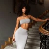 Elegant Strapless Ankle-Length Dress Top and Skirt 2 Piece  Sets - Image 2