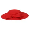 Elegant Wide Brim Big Bow Wedding Cocktail Party Cap - Image 16