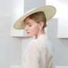 Elegant Wide Brim Big Bow Wedding Cocktail Party Cap - Image 4