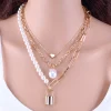 Elegant Zinc Alloy Near Round Pearl Chain Necklace Jewelry - Image 6