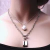 Elegant Zinc Alloy Near Round Pearl Chain Necklace Jewelry - Image 5