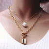 Elegant Zinc Alloy Near Round Pearl Chain Necklace Jewelry - Image 9
