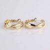 Fashion Matte 2 Layered Hoop Earring 14k Gold Plated - Image 4