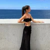 Flower Bathing Suits Sarongs Print Beachwear 3 Packs Bandage Bikini Swimsuit With Beach Skirt - Image 2