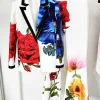 Formal Single Button Gorgeous Floral Printed Blazer And Pants Designer Suit Set - Image 3