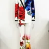 Formal Single Button Gorgeous Floral Printed Blazer And Pants Designer Suit Set - Image 2