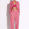Formal Single Button Striped Diamonds Designer Blazer Pants Suit Set