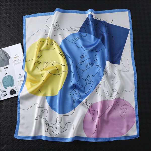 Design Print Lady Square Silk Scarf - Image 2