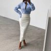 PU High Waist Gown Elegant And Vintage Streetwear Midi Skirt - Image 2