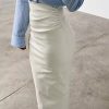 PU High Waist Gown Elegant And Vintage Streetwear Midi Skirt - Image 4