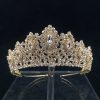 Rhinestone Crowns Vintage Style Big Eye Shape Bridal Hair Tiaras - Image 3