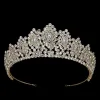 Rhinestone Crowns Vintage Style Big Eye Shape Bridal Hair Tiaras - Image 5