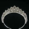 Rhinestone Crowns Vintage Style Big Eye Shape Bridal Hair Tiaras - Image 6