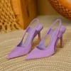 Elegant Slingback Pointed Toe Slip on Thin High Heel Pumps Sandals - Image 2