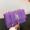Metal Tassel Ornament Small Square Plaid Stitching Crossbody Bag - Image 5