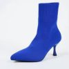 Elastic Sock Stiletto Slip-On Pointed Toe High-heeled Knitted Ankle Boots - Image 16