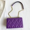 Metal Tassel Ornament Small Square Plaid Stitching Crossbody Bag - Image 6
