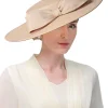 Elegant Wide Brim Big Bow Wedding Cocktail Party Cap - Image 9