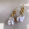 Strong Bright White Baroque Earrings Elegant Style Jewelry - Image 2