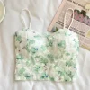 Sweet Floral Corset Vest Beach Style Sleeveless Lace Blouse - Image 8