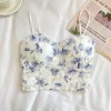 Sweet Floral Corset Vest Beach Style Sleeveless Lace Blouse - Image 7