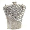 One Side Rhinestones Diamonds Chain Fashion Small Clutch - Image 2