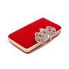 Leaf Design Diamonds Flap Shaped Velvet Luxury Clutch - Image 4