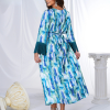 Round Neck Long Sleeved Fringe Leisure Prom Elegant Maxi Dresses - Image 2