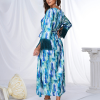 Round Neck Long Sleeved Fringe Leisure Prom Elegant Maxi Dresses - Image 4