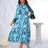 Round Neck Long Sleeved Fringe Leisure Prom Elegant Maxi Dresses - Image 3