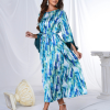 Round Neck Long Sleeved Fringe Leisure Prom Elegant Maxi Dresses - Image 5
