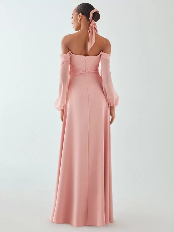 Chiffon Fashion A-Line Floor-Length Bridesmaid Dress - Image 2