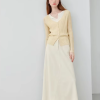 A-Line Loose Fashion Solid Style High Waist Elegant And Vintage Maxi Skirts - Image 8