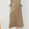 A-Line Loose Fashion Solid Style High Waist Elegant And Vintage Maxi Skirts - Image 6