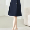 A-Line Pleated Waist Solid Knee Length Elastic Irregular Elegant Mini Skirts - Image 8