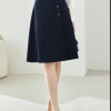 A-Line Pleated Waist Solid Knee Length Elastic Irregular Elegant Mini Skirts - Image 7