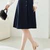 A-Line Pleated Waist Solid Knee Length Elastic Irregular Elegant Mini Skirts - Image 5